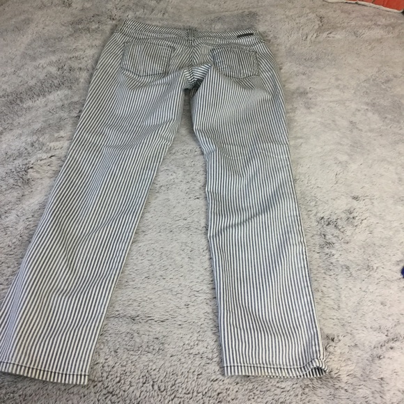 Level 99 Lily Skinny Straight Jeans Blue & white Railroad Stripe Women’s Size 28 - Picture 15 of 15